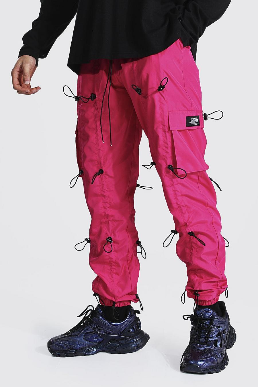 Loose Fit All Over Toggle Cargo Pants | boohoo USA Loose Fit All Over Toggle Cargo Pants | boohoo USA